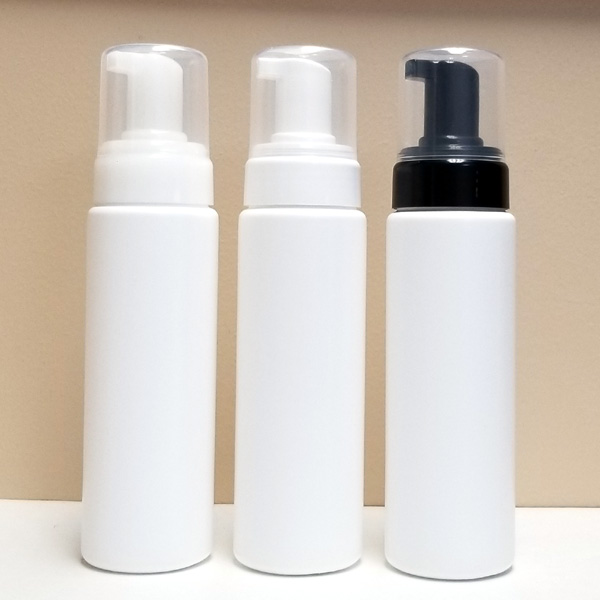 210mL WHITE HDPE Bottles with Foam Pumps (24 Pack)